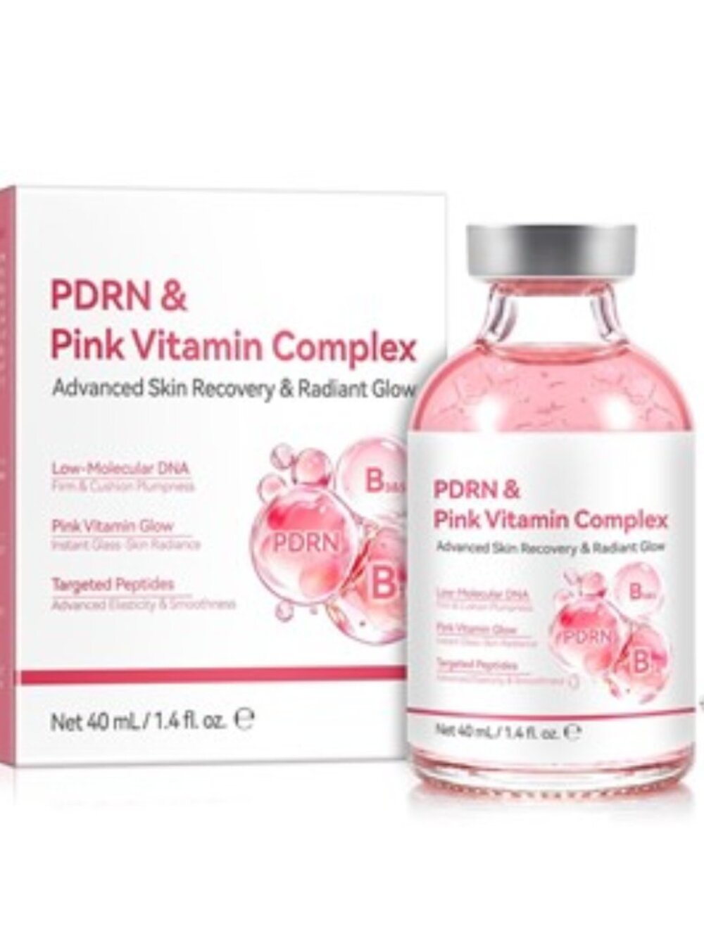 New PDRN Face Serum Salmon DNA Pink Vitamin B12 Hyaluronic Acid💖